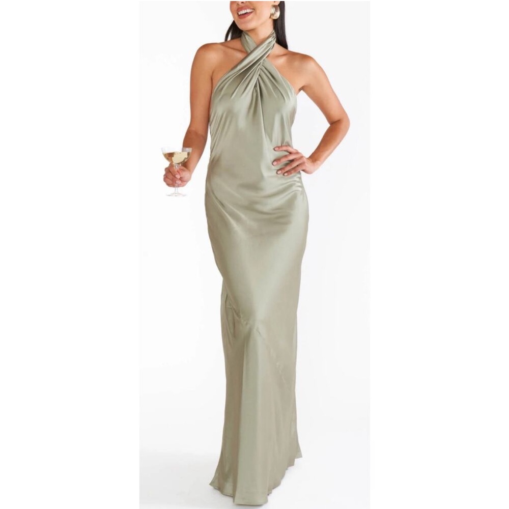 Show Me Your MuMu Moss Green Maxi Dress